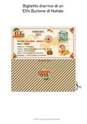 Colorare per personalizzare Elfo di Natale Lettere di elfi scherzosi Biglietto Lettera di Arrivo degli Elfi Un solo folletto burlone Documenti d'identità del Folletto Birichino