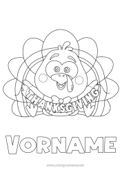 Malvorlage anpassen Erntedankfest Thanksgiving-Truthahn