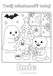 Kolorowanka za darmo Duch Dynia Choinka bożonarodzeniowa Uroczy