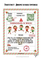 Färgläggningssida att anpassa Brev Från Busiga Tomtar Tomtens Ankomstbrev Fraktetikett Tomte