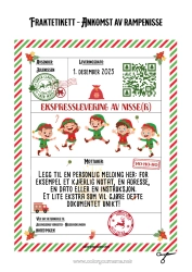 Fargeleggingssiden å tilpasse Brev Fra Rampete Nisser Ankomstbrev Fra Nissen Fraktetikett Nisse