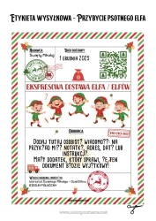 Kolorowanka do personalizacji Listy Psotnych Skrzatów List Powitalny Od Skrzata Etykieta Wysyłkowa Elf