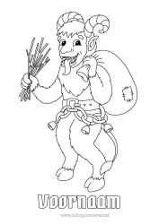 Kleurplaat aanpassen Krampus Sinterklaas