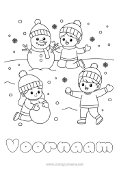 Gratis tekening Sneeuw Winter Sneeuwpop Kind Wintermuts