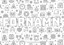 Färgläggningssida att anpassa Gåvor Jultomten Jul Eldstad Skogens djur Gran Hjort Dekorativ bakgrund