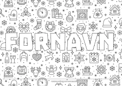 Farvelægningssiden tilpasning Gaver Julemanden Jul Pejs Skovens dyr Grantræ Hjort Dekorativ baggrund