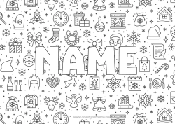 Colouring to customise Gifts Father Christmas Christmas Chimney Forest Animals Fir Tree Deer Decorative Background