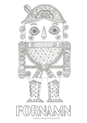 Gratis färgläggning Doodle Komplexa målarbilder Spel och leksaker Nötknäpparen