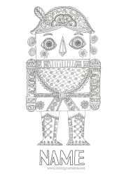 Colouring to customise Doodle Complex Colouring Pages Games And Toys Nutcracker