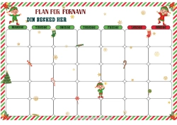 Farvelægningssiden tilpasning Jule-Nisser Julemandens Nisseopgave Julekalender Kalendere Og Planlæggere Lille Skæmtet Nisse