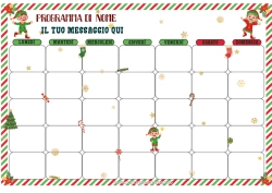 Disegno gratuito Elfo di Natale Missione dell'Elf di Natale Calendario dell'avvento Calendari e pianificatori Scherzi e Idee per Elfi di Natale