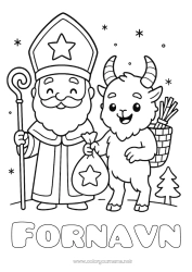 Farvelægningssiden tilpasning Kawaii Krampus Sankt Nikolaus