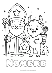 Colorear para personalizar Kawaii Krampus San Nicolás