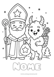 Desenho para personalizar Kawaii Krampus São Nicolau