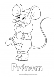 Coloriage gratuit Hiver Souris Petite Souris Animal Animaux de la forêt