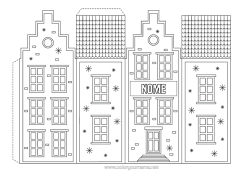 Desenho para personalizar Atividades Para Crianças Casa Países Baixos Recorte Para Crianças Brinquedo De Papel