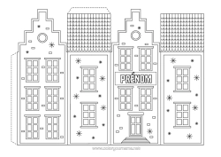 Coloriage à personnaliser Activités Enfants Maison Pays Bas Découpage Pour Enfants Jouet En Papier