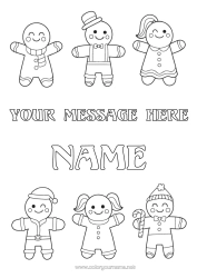 Colouring to customise Gingerbread Easy Colouring Pages
