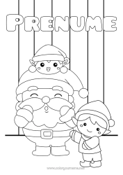 Desen liber de colorat Moș Crăciun Moșneguții de Crăciun