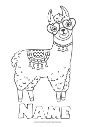 Colouring to customise Animal Llama Other Animals Of The World