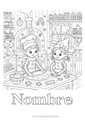 Dibujo libre Dibujos de Elfos para colorear Golosinas Galletas Cocina Varios duendes traviesos Galleta