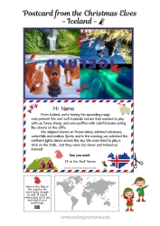 Free drawing Christmas elves Elves coloring pages Christmas Elf Trip Postcard Iceland Postcard of SEVERAL elves For several Christmas elves Traveling Christmas Elves