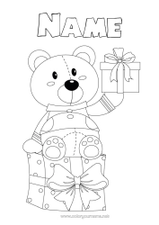 Colouring to customise Gifts Birthday Teddy Bear Forest Animals