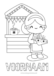 Kleurplaat aanpassen Winter Koffie Thee Drankje Keukenberoepen Chalet Winkel