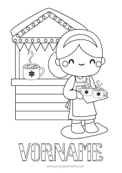 Kostenlose Malvorlage Winter Kaffee Tee Getränk Berufe in der Küche Chalet Boutique