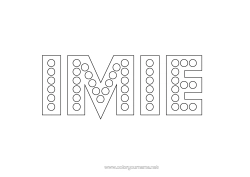 Kolorowanka do personalizacji Impreza Aktywności Dla Dzieci Nazwisko Odznaczone Żarówka Koło, Okrąg