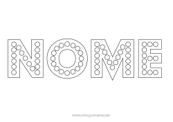 Desenho para personalizar Festa Atividades para Crianças Nome decorado Lâmpada Círculo, redondo