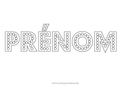 Coloriage à personnaliser Fête Activités enfants Nom décoré Ampoule Cercle, rond