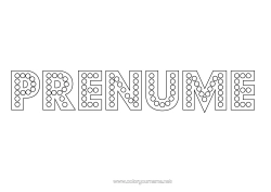 Pagină de colorat personalizată Sărbătoare Activități Pentru Copii Nume Decorat Bec Cerc, Rotund