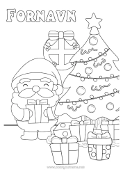 Gratis tegning Gaver Juletræ Julemanden Kawaii