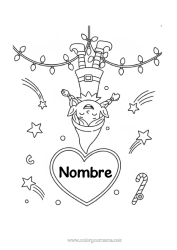 Colorear para personalizar Elfos de navidad Dibujos de Elfos para colorear Ideas Traviesas del Duende de Navidad Dibujos en las ventanas