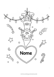 Colorare per personalizzare Elfo di Natale Pagine da colorare degli elfi Scherzi e Idee per Elfi di Natale Disegni sulle finestre