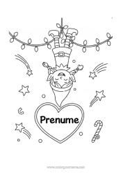 Pagină de colorat personalizată Moșneguții De Crăciun Desene De Colorat Cu Spiriduși Nebunii Lui Spiridușul Poznaș Desene Pe Geamuri