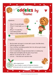 Colouring to customise Christmas Elves Children's Activities Treats, Sweets Kitchen Biscuit