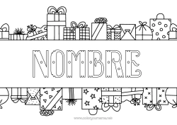 Colorear gratis Regalos Cumpleaños Navidad