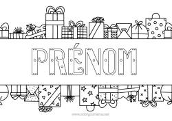 Coloriage gratuit Cadeaux Anniversaire Noël