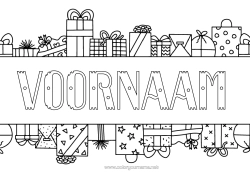 Gratis kleurplaat Cadeaus Verjaardag Kerstmis