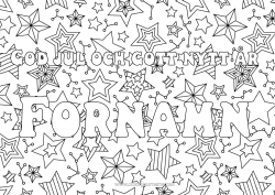 Färgläggningssida att anpassa Jul Fest Gott Nytt År Stjärnor Zentangle Dekorativ Bakgrund