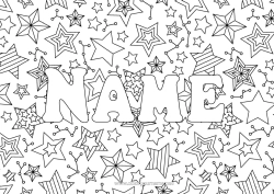 Colouring to customise Christmas Party Happy New Year Stars Zentangle Decorative Background
