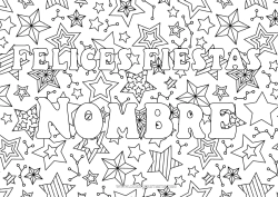 Colorear gratis Navidad Fiesta Feliz año Estrellas Zentangle Fondo decorativo
