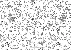 Gratis kleurplaat Kerstmis Feest Gelukkig Nieuwjaar Sterren Zentangle Decoratieve achtergrond