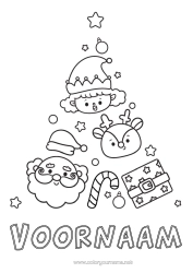 Gratis kleurplaat Kerstboom Kerstman Rendier Kerstelf Kawaii Kerstbal Gerstesuiker Elfjes kleurplaten Eenvoudige kleurplaten Bosdieren Hert