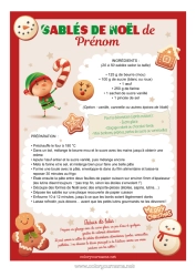 Coloriage à personnaliser Lutins De Noël Activités Enfants Gourmandises, Sucreries Biscuits Cuisine