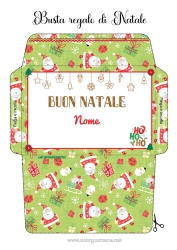 Colorare per personalizzare Babbo Natale Natale Busta Busta da stampare Busta da Regalo Ho Ho Ho