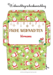 Malvorlage anpassen Weihnachtsmann Weihnachten Umschlag Bedruckbare Umschläge Geschenkverpackungsumschlag Ho Ho Ho