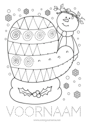 Gratis tekening Sneeuw Winter Sneeuwpop Activiteiten voor Kinderen Sneeuwvlokken Wanten Eenvoudige kleurplaten Trace et colorie